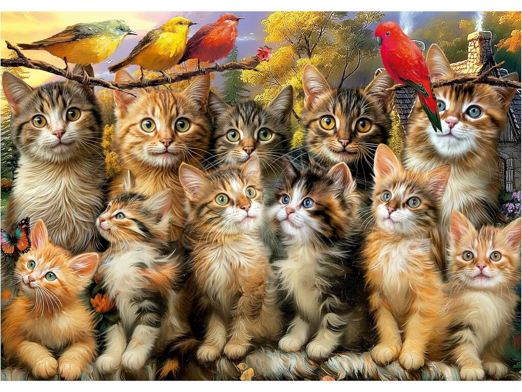 Puzzle 500 Gattini e uccellini