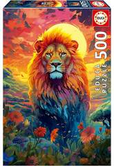 Puzzle 500 Majestätischer Löwenblick