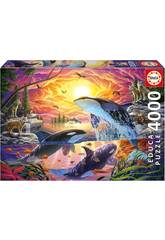 Puzzle 4000 Orcas und Wölfe