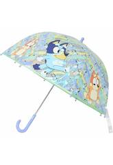 Parapluie Bluey pour enfants Parapluie à bulles transparent avec canne de 48 cm