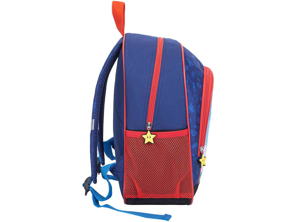 Super Mario Schulrucksack mit Taschen 37x27x17 cm