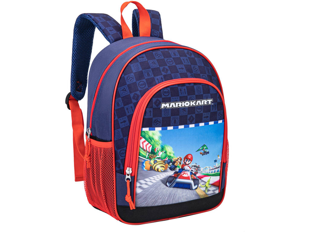 Zaino scolastico MarioKart con tasche 37x27x17 cm