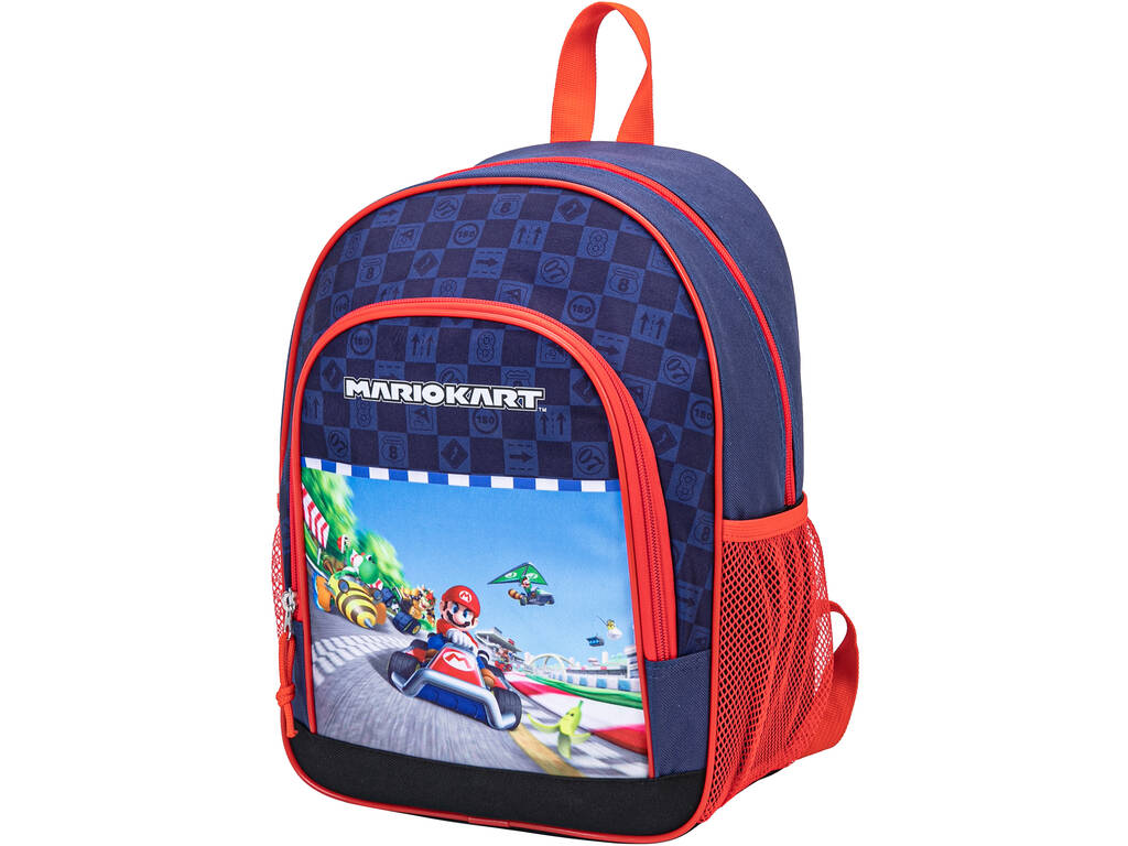 Zaino scolastico MarioKart con tasche 37x27x17 cm