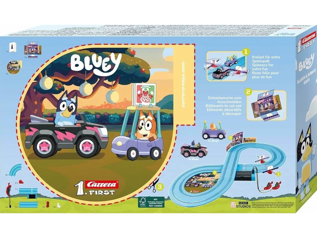 Bluey Carrera 1 First Circuito Bluey e Bingo Race