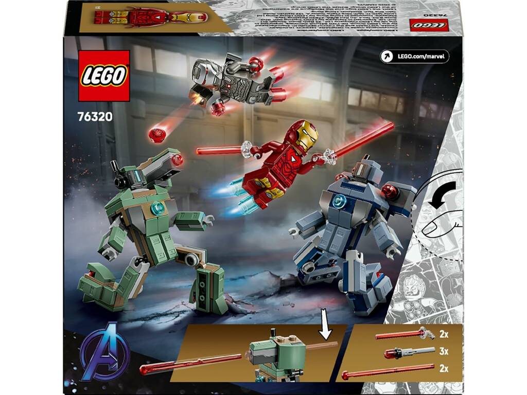 Lego Marvel Iron Man e War Machine contro i droni di Hammer
