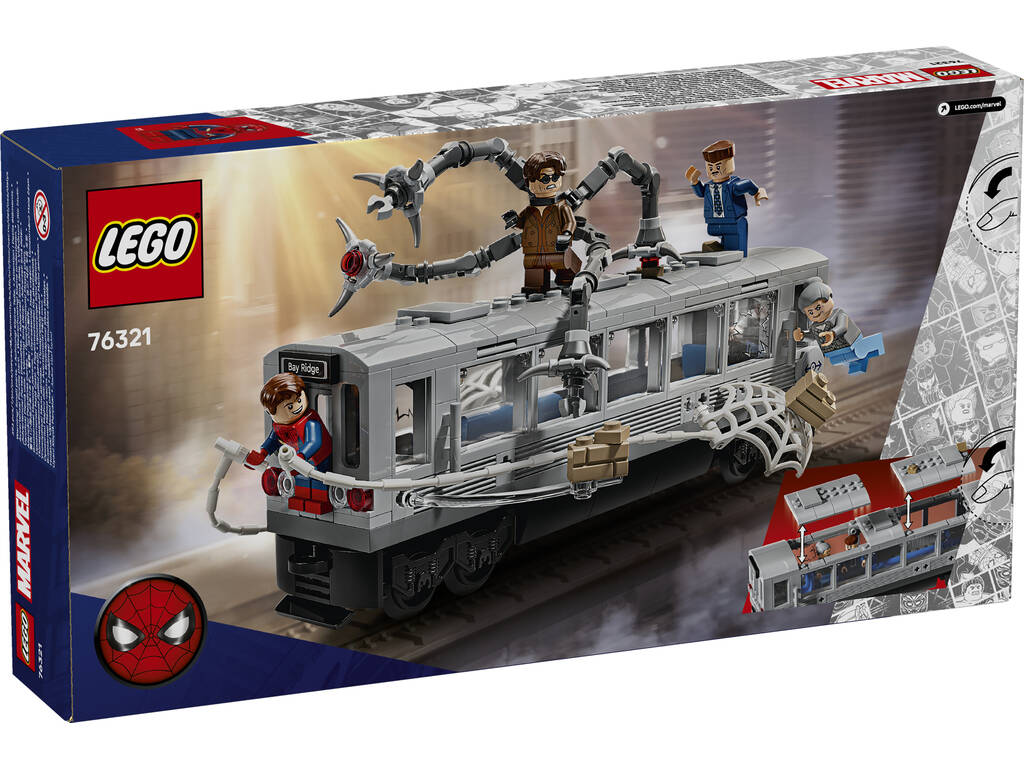 Lego Super Heroes Marvel Spiderman Vs Doc Ock Scena del treno sotterraneo