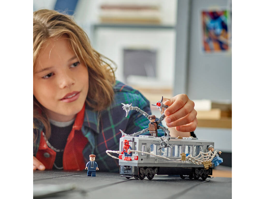 Lego Super Heroes Marvel Spiderman Vs Doc Ock Scena del treno sotterraneo