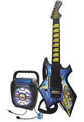 E-Gitarre Rock Thunder mit Verstärker und Mikrofon