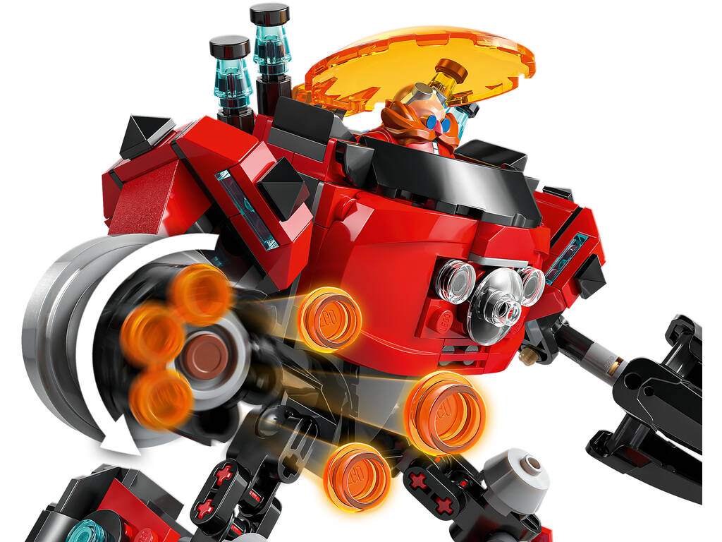 Lego Sonic Knuckles contre Meca Egg Crusher du Dr Eggman