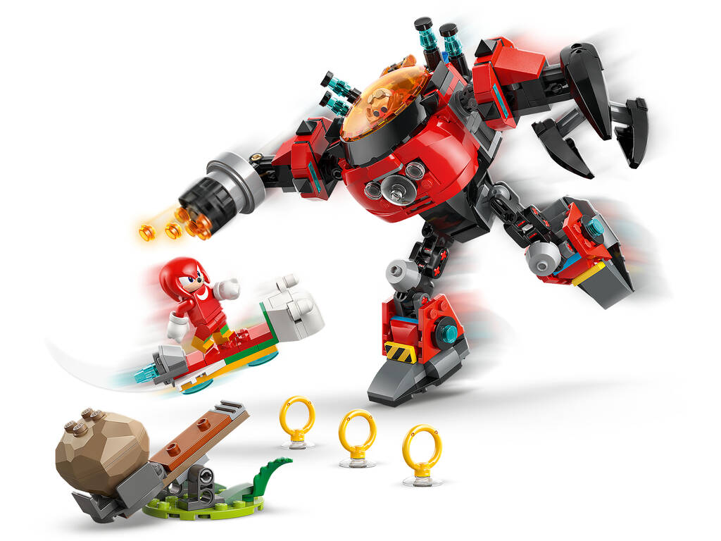Lego Sonic Knuckles contre Meca Egg Crusher du Dr Eggman