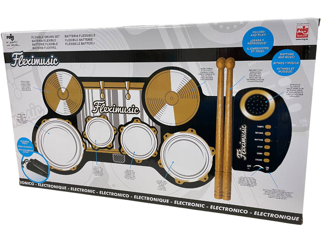 Batteria elettronica flessibile con pedale e bacchette