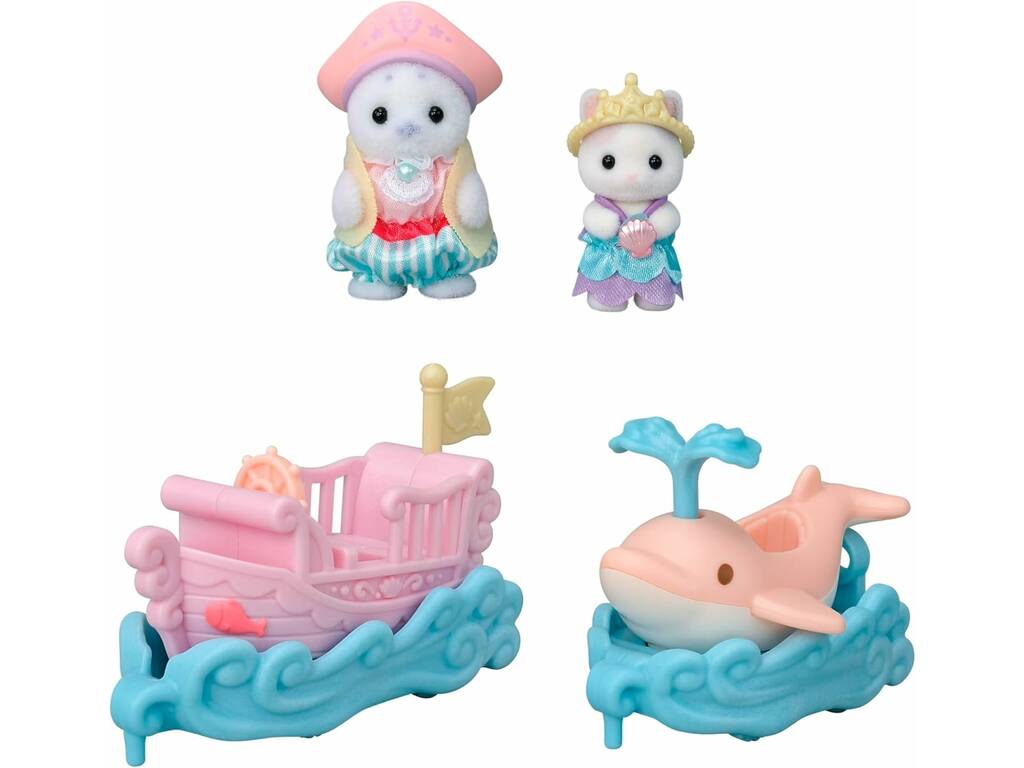 Sylvanian Families Figura Puffy con barca e Cara con delfino