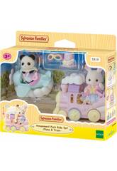 Sylvanian Families Figura Crème con treno ed Erin con aereo