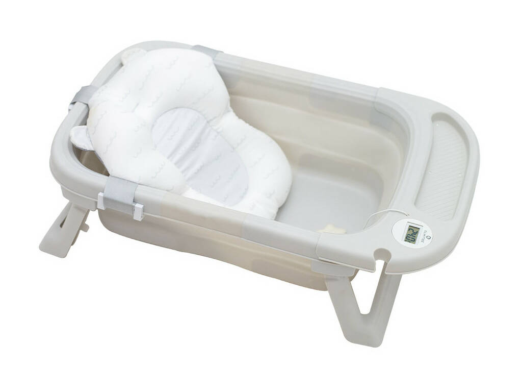 Vasca da bagno pieghevole grigia con amaca