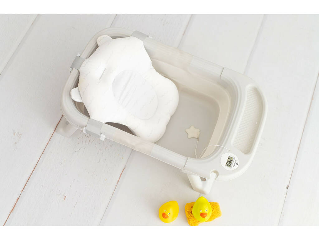 Vasca da bagno pieghevole grigia con amaca