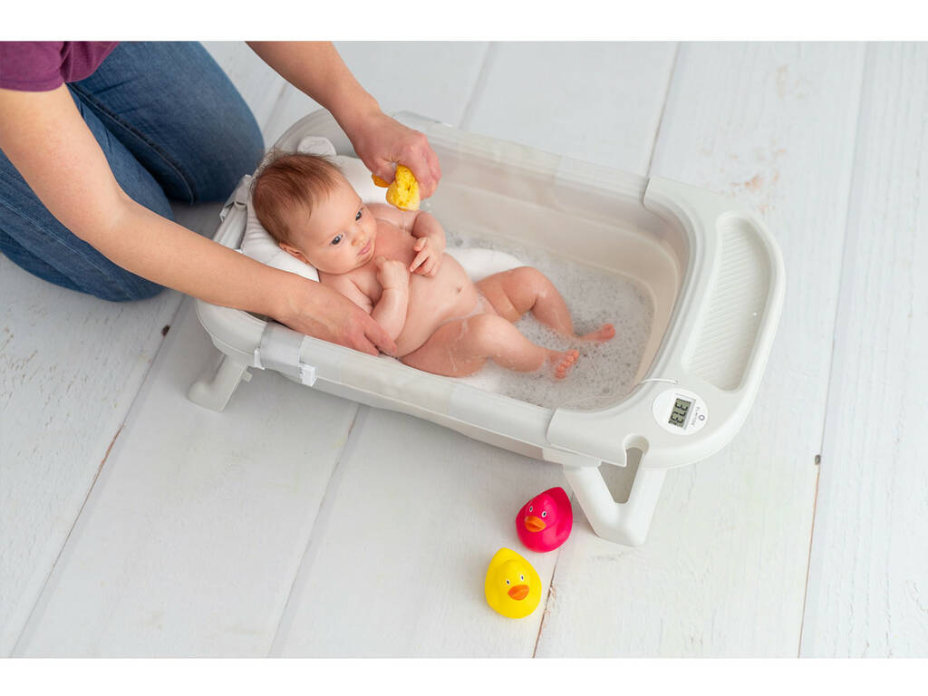 Vasca da bagno pieghevole grigia con amaca