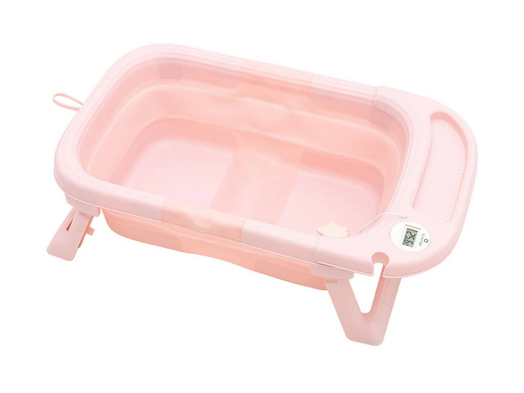 Vasca da bagno pieghevole rosa con amaca