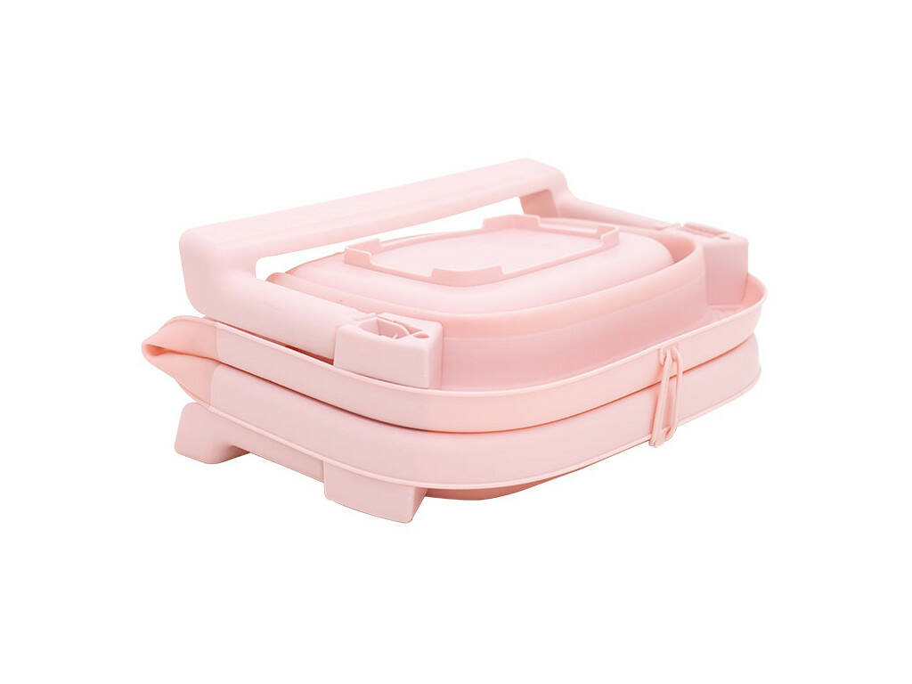 Vasca da bagno pieghevole rosa con amaca