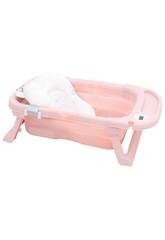 Klappbare Babybadewanne Rosa mit Wippe