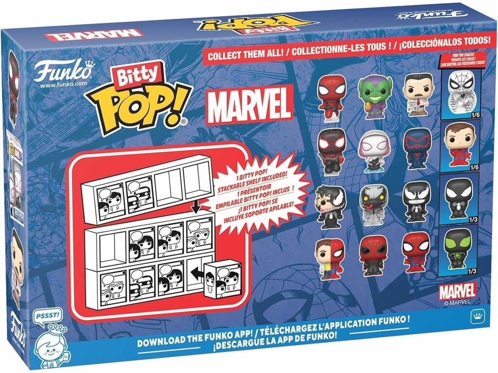 Funko Bitty Pop Marvel Spiderman Pack 4 avec Bouffon Vert