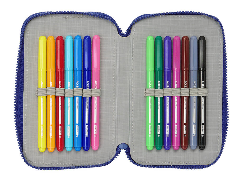 Trousse à crayons double 29 pièces F.C. Barcelona