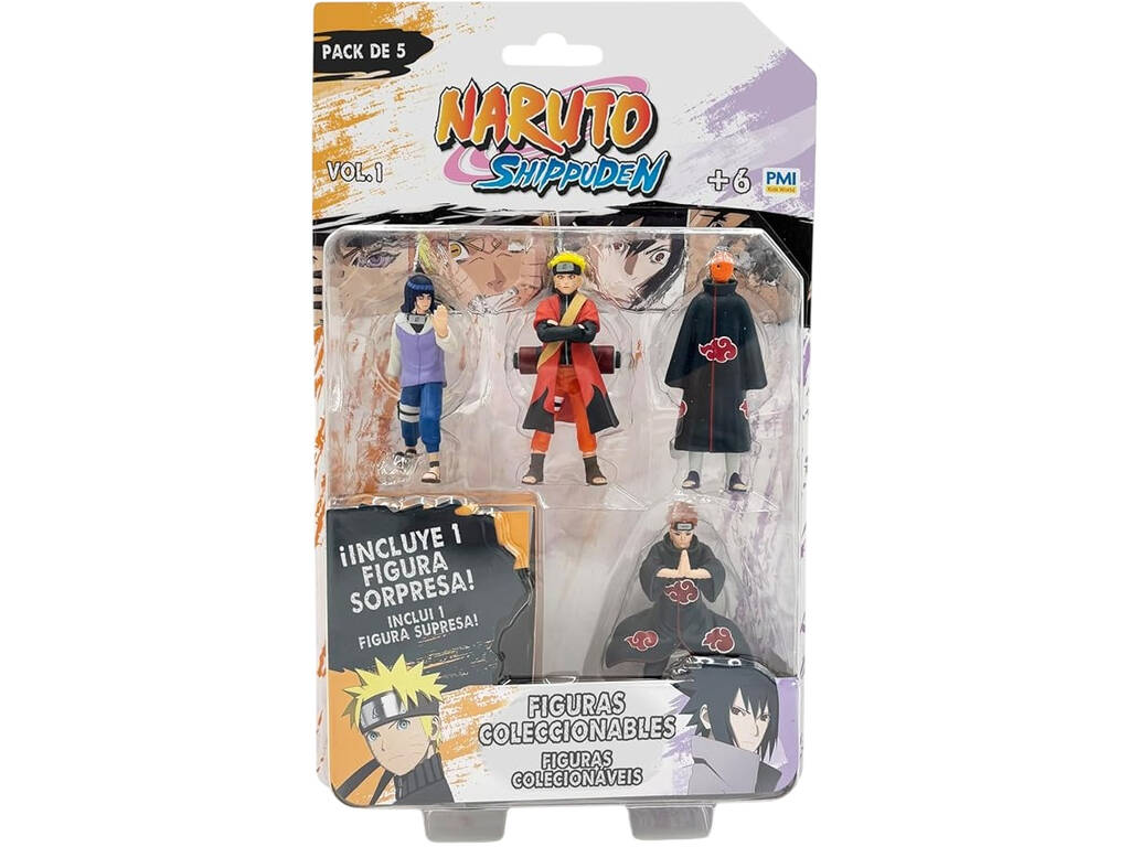 Naruto Shippuden Pack 5 Mini Figura da Collezione