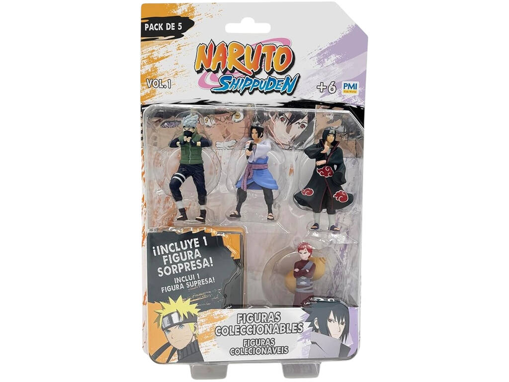 Naruto Shippuden Pack 5 Mini Figura da Collezione