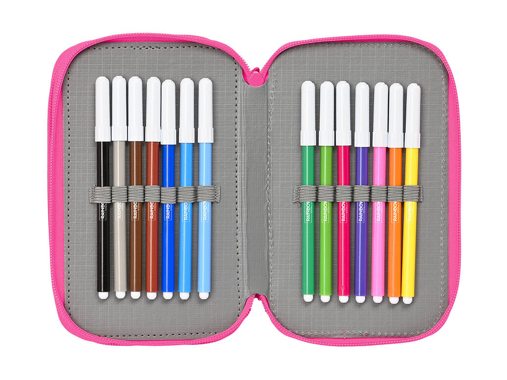 Astuccio triplo 37 pezzi Rainbow High Shine