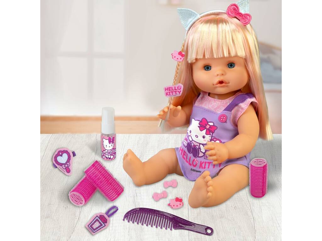 Bambola Nenuco Moda Hello Kitty con accessori da parrucchiere