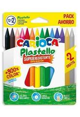Carioca Plastello Pack 12+2 Crayons à papier super résistants