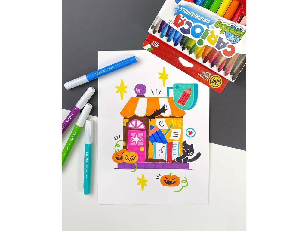 Carioca Jumbo Scatola da 30 pennarelli super lavabili