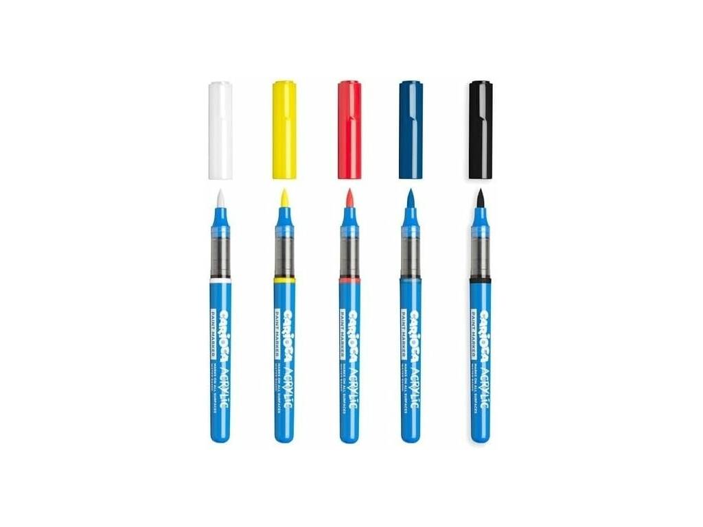 Carioca Acrylic Paint Marker Pack 5 pennarelli per tutte le superfici