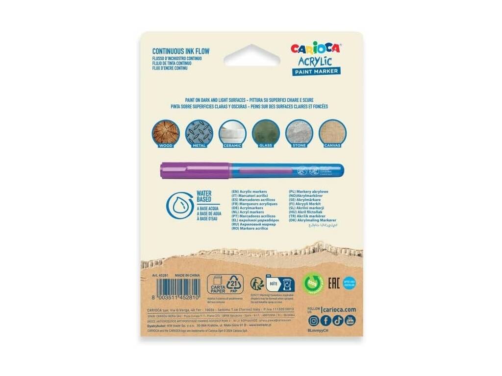 Carioca Acrylic Paint Marker Pack 10 pennarelli per tutte le superfici