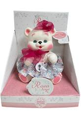Bambola Orso Bianco da 25 cm con gonna a fiori