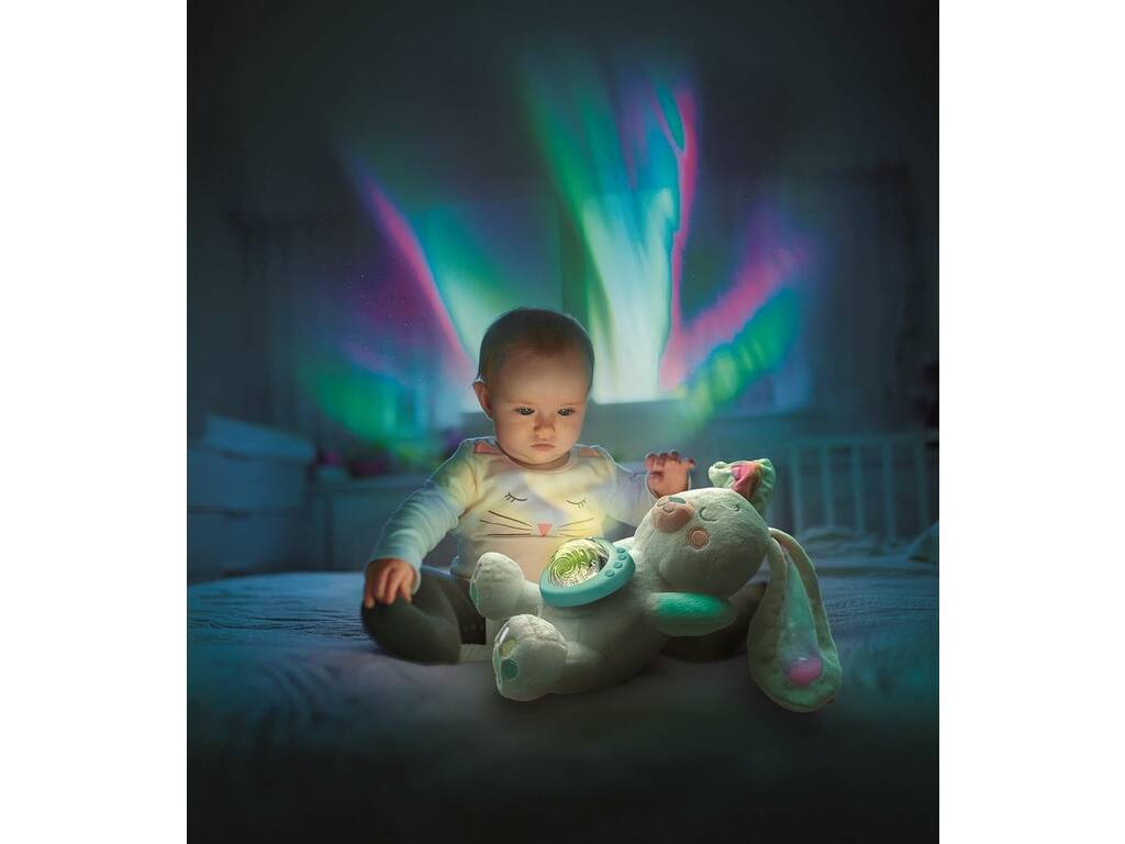 Peluche Mi Conejito Polar con Proyector de Aurora Boreal