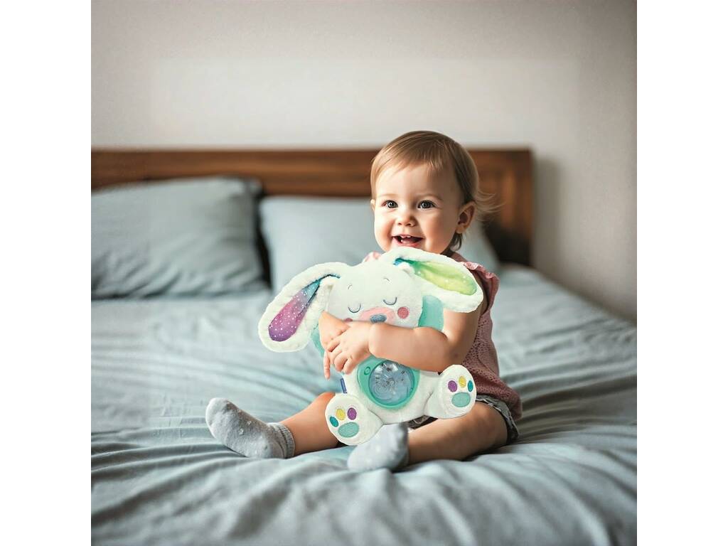 Peluche Mi Conejito Polar con Proyector de Aurora Boreal