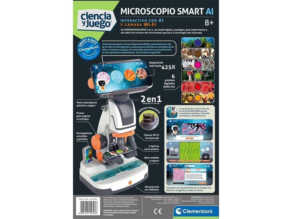 Microscopio Interactivo con IA y Cámara Wi-Fi