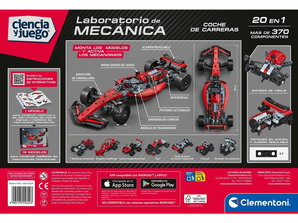 Laboratorio di meccanica Auto da corsa 20 in 1