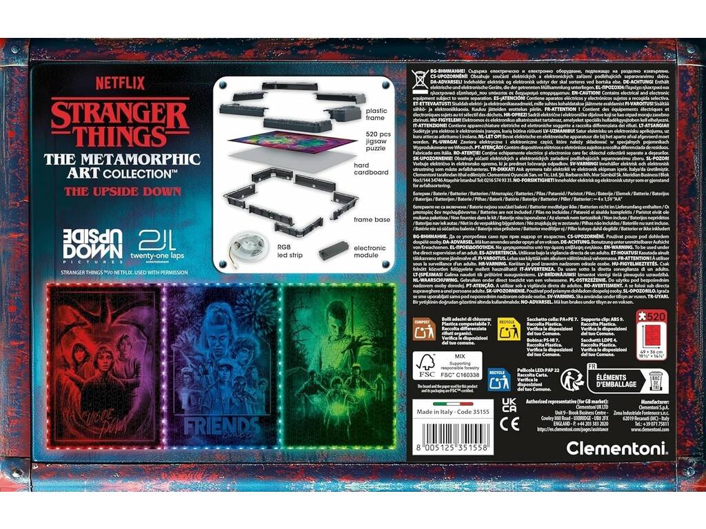 Stranger Things Puzzle Metamorfico The Upside Down da 520 pezzi con luce LED