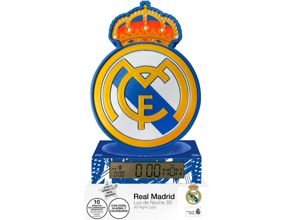 Sveglia Real Madrid con luce notturna e inno