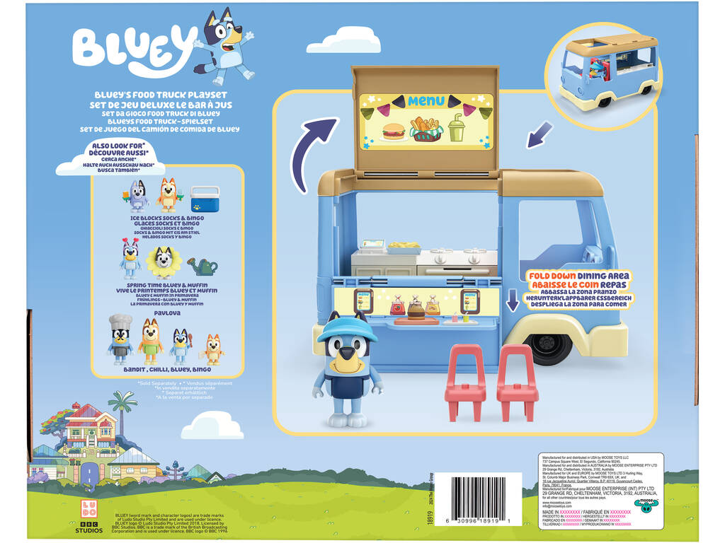 Bluey Food Truck com Figura e Acessórios