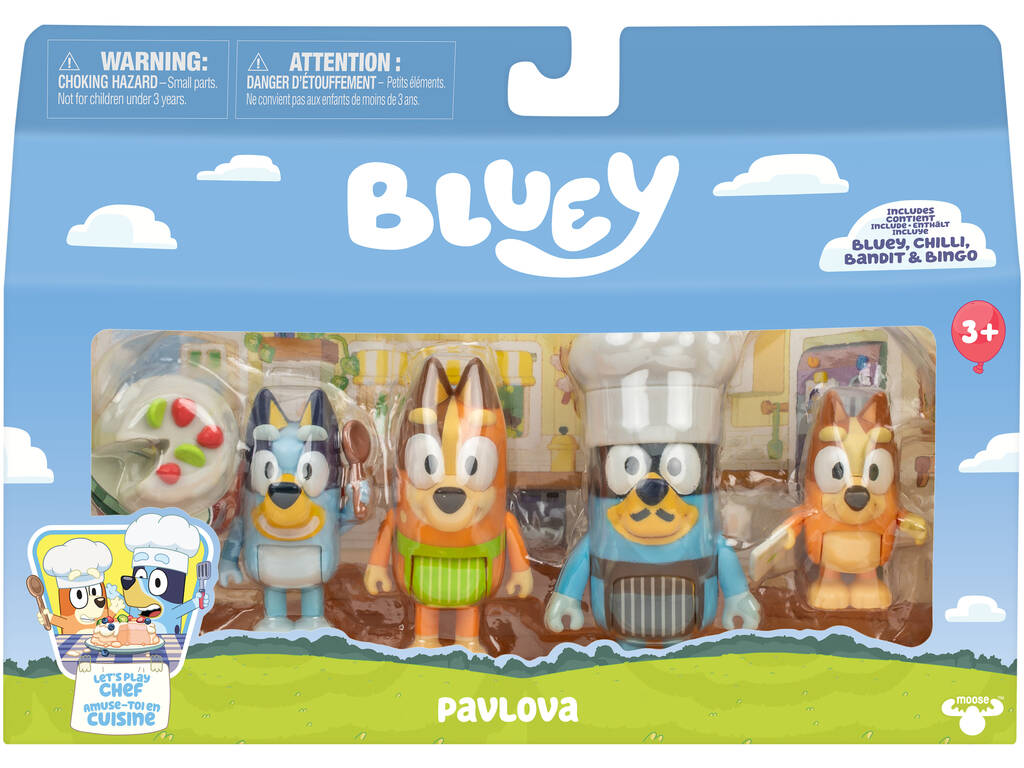 Bluey Jogo de Cozinheiro com 4 Figuras e Acessório