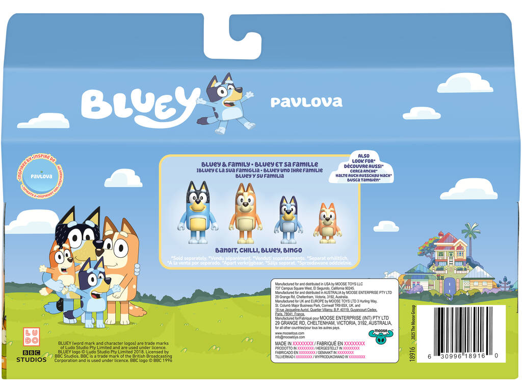 Bluey Jogo de Cozinheiro com 4 Figuras e Acessório