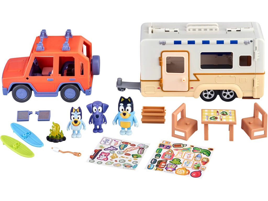 Set Bluey Caravan delle avventure con personaggi e accessori