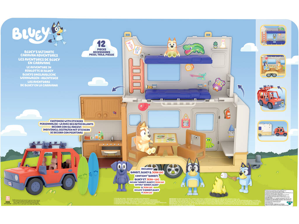 Set Bluey Caravan delle avventure con personaggi e accessori