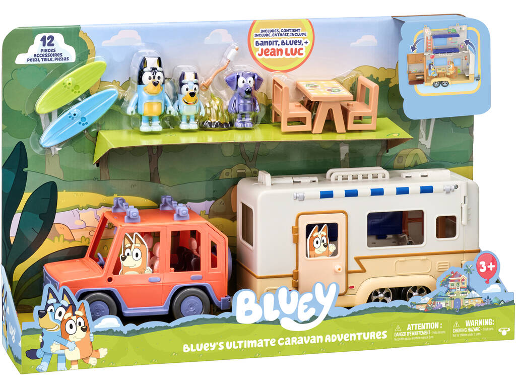 Set Bluey Caravan delle avventure con personaggi e accessori