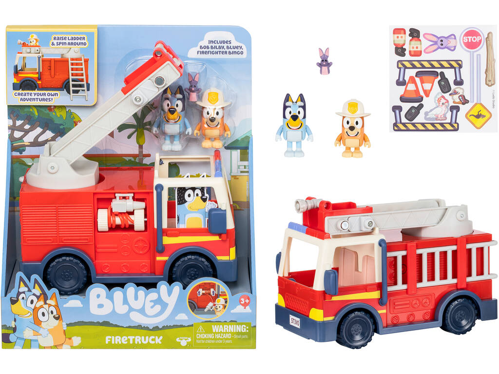 Bluey Camião dos Bombeiros com Figuras e Acessórios
