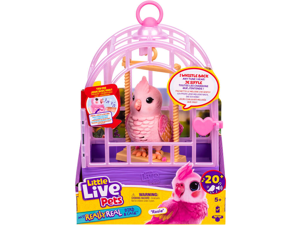 Little Live Pets Animale domestico interattivo Uccellino con gabbia