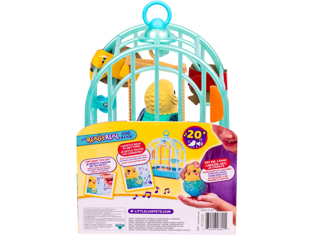 Little Live Pets Animale domestico interattivo Uccellino con gabbia