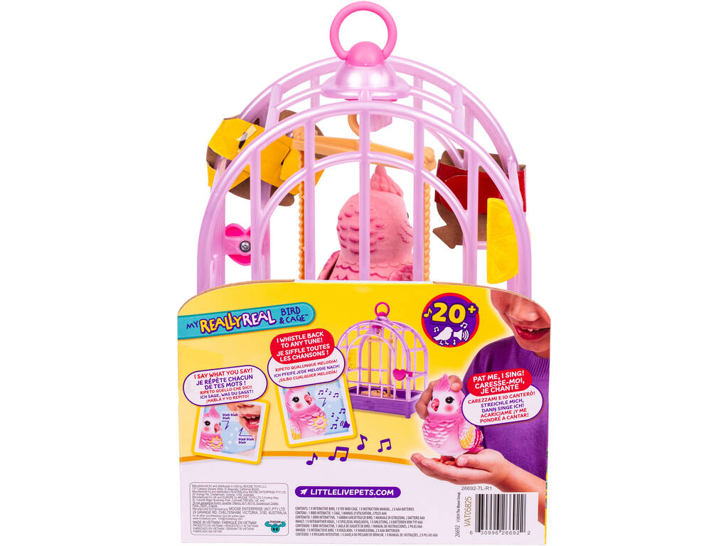 Little Live Pets Animale domestico interattivo Uccellino con gabbia
